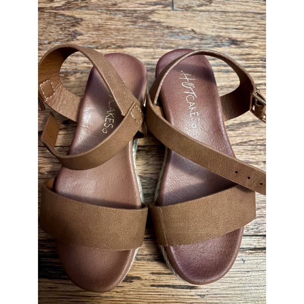 Hot Cakes Brown Espadrille Platform Sandals Size 9 toddler | Boho Ankle Strap